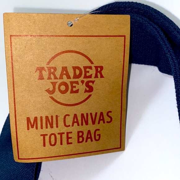 NWT Trader Joe’s MINI Navy Blue Canvas Tote - Picture 5 of 6